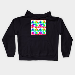 Funky Rainbow Hearts With White Background Kids Hoodie